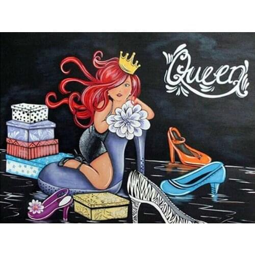 Diy Diamond Painting Cross Stitch 5D round Rhinestone home Decoration stickers full Square Diamond Embroidery Cartoon woman