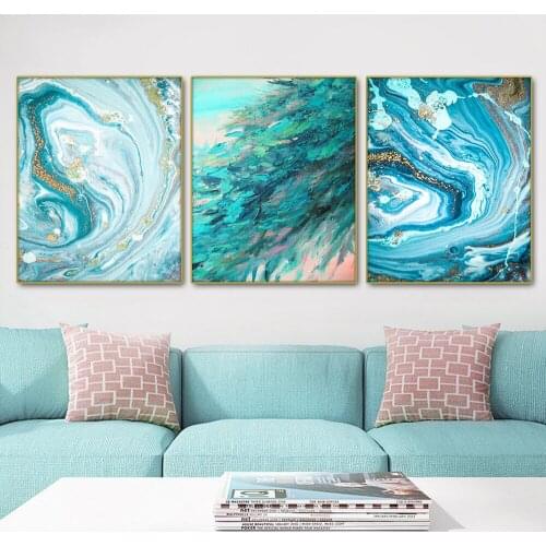 5d rhinestone Nordic Abstract Sea Scenery Marble Texture diamond embroidery mosaic cross stitch 3 pcs set home wall decor N543