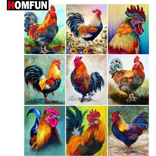 HOMFUN 5D Diy Diamond Painting Cross Stitch "Chickens" Home Decor Full Rhinestones Inlay Diamond Embroidery