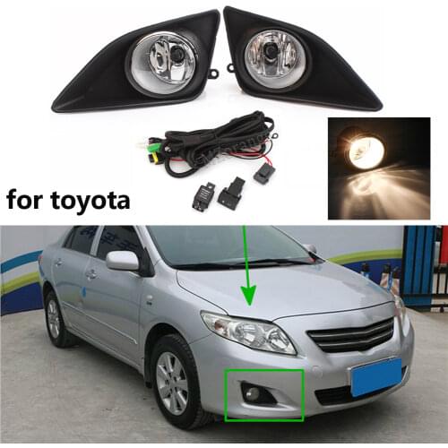 Car Fog Lights For Toyota Corolla 2008-2010 for Camry Ractis Avensis Verso RAV4 2003-2014 Halogen Switch Wires Grille Covers