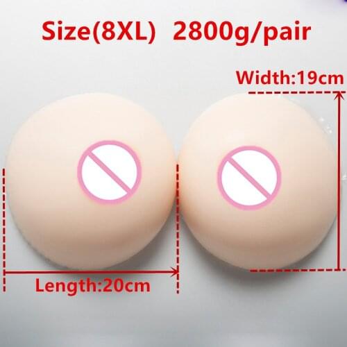 White Skin Color Boobs 2800g/pair Big Breast Forms Silicone Fake Boobs Tits For Crossdresser Drag Queen Shemale Transgender