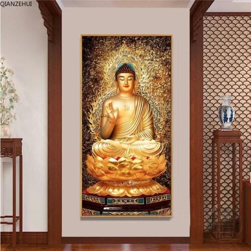 Buddha Religion DIY Cross Stitch Embroidery 11CT Kits Craft Cotton Thread Printed Canvas Home Decoration On Sale Dropshipping