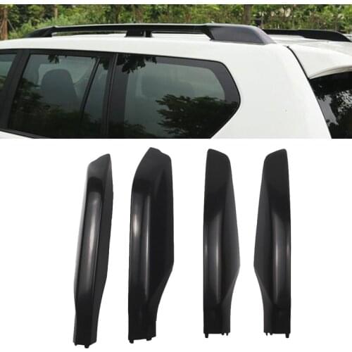 Black ABS Roof Rack Bar Rail End Protection Cover Shell 4PCS For Toyota Land Cruiser Prado Fj150 2010 - 2014 2015 2016 2017 2018