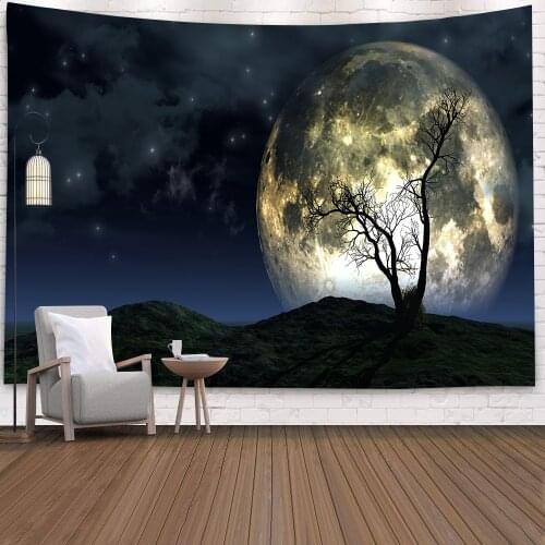 Indian Mandala Wall Tapestry Forest Astronaut Moon Bohemia Wall Hanging Tapestry Rug Printed Psychedelic Wall Cloth Tapestries