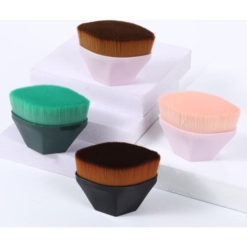 Magic Cosmetics Portable Soft Bristles Makeup Brush Blush Face Flat Liquid Blending Cream Seamless Loose Powder Brushes Set