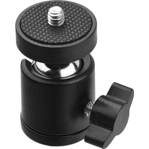 Mini Swivel Ball Head Tripod Head 360 Degree Rotating Mount Base Adapter with Universal 1/4" Screw Mounts for DSLR ILDC Camera
