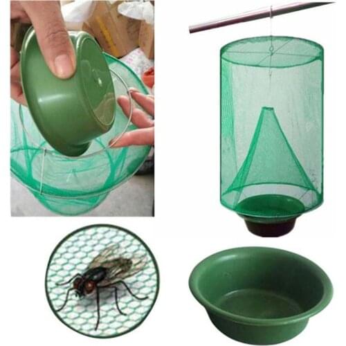 Reusable Garden Wasp Trap Kills Pest Fly Killer Fly Catcher Hanging Outdoor Fly Trap Net Bait Hanging Fly Cage Outdoor Tools