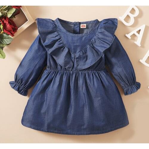Infant Baby Girls Dreeses Fashion Solid Color Casual Ruffles Regular Lightweight Breathable Dresses for Wedding Newborn Costumes