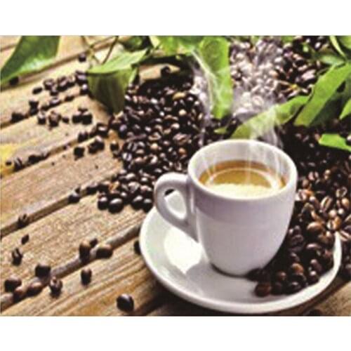 3D Diamond Embroidery Diy Diamond Painting Flower Pasted Pictures Square Resin Diamonds Mosaic Kit Coffee Cup And Coffee Beans