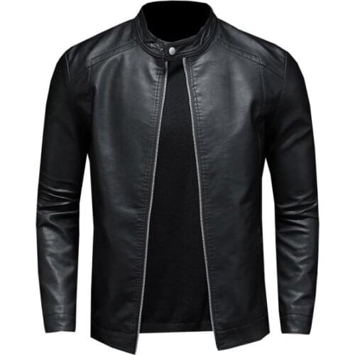 2021 New pu leather jacket men coats motorcycle slim windbreaker men fashion outerwear clothing