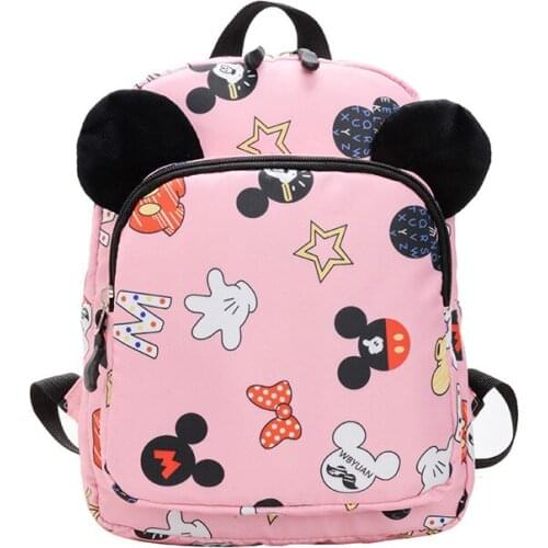 Disney minnie New Kindergarten Backpack Childrens Bag Baby Boy Girl Cartoon school bag 2-6 Shoulder Bag