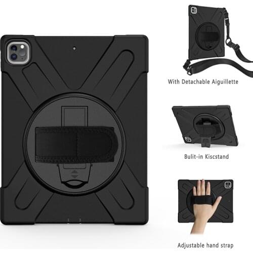 Full Body Protective Cover for iPad Pro 12.9 2020/Pro 12.9 2018 Kids Silicone Durable Case with Shoulder Strap+Pen