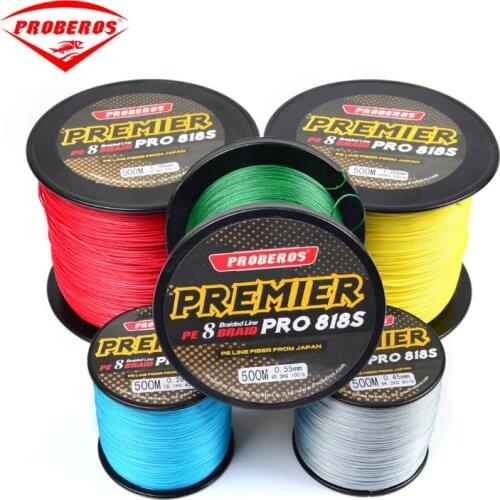 PRO BEROS Super Strong 500M 8 Strands Weaves PE Braided Fishing Line Rope Multifilament 50LB ~300LB PE woven fishing line