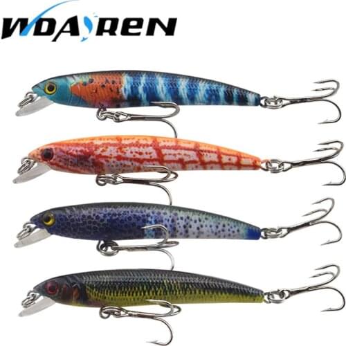 WDAIREN 1Pcs Sea Fishing Lure 5.6g 7.5cm Bent Minnow Fishing Lure 4Color 3D Eye Minow Lures Imitation Swimbait Crankbait FA-386