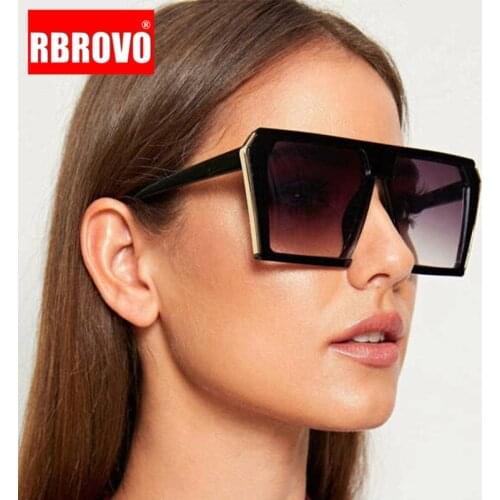 RBROVO Retro Sunglasses Women 2021 Brand Designer Eyewear For Women/Men Square Eyeglasses Women Oversized Oculos De Sol Gafas