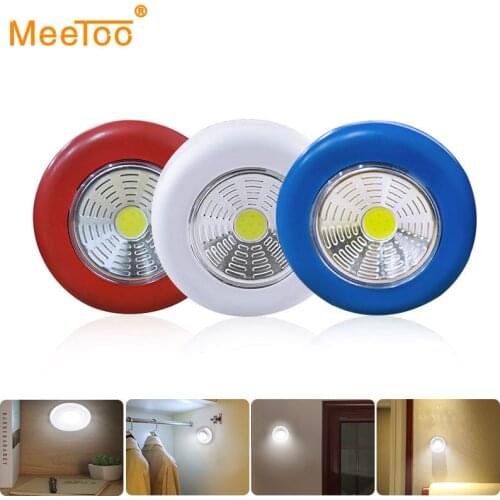 Under Cabinet Light COB LED Battery Touch Sensor Light Wardrobe Cordless Wall Lamp Closet Bedroom Kitchen Push Light Stick Tap