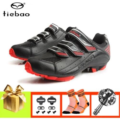 Tiebao men sapatilha ciclismo mtb mountain bike shoes women self-locking breathable SPD shoes outdoor cycling riding bike shoes