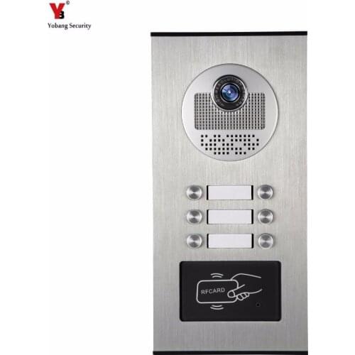 Yobang Security 6 Units Apartment Video Intercom Video Door Phone Outdoor DoorBell IR Camera With Night Vision Can Reader Card