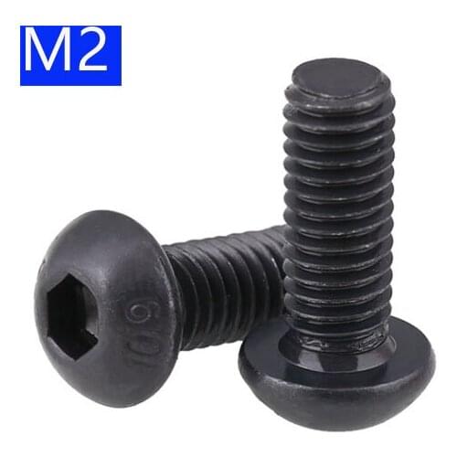 M2 - 0.4 black 10.9 Alloy Steel Button Head Hex Bolts Hexagon Socket Screws ISO7380 DIN 7380