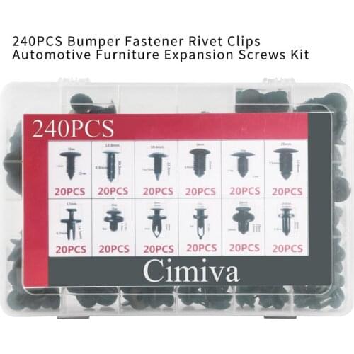 240 PCS Bumper Fastener Rivet Clips Automotive Furniture Expansion Screws Kit Push Retainer Set Free Fastener Remover