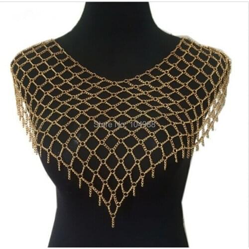 Free Shipping New Styles BY657 Women Gold colour Chains Unique Design Shoulder Clothing Body Chains jewelry 3 Colors