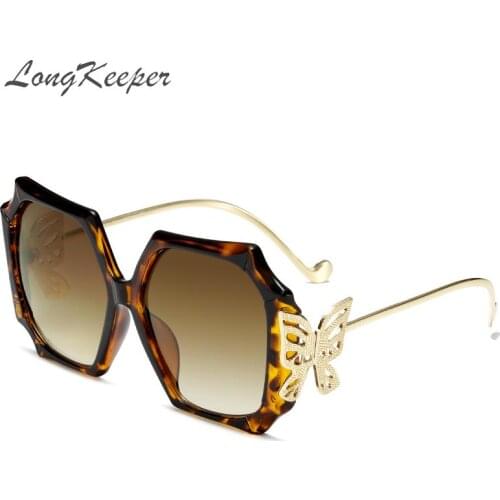 LongKeeper Women Butterfly Sunglasses UV400 Brand Designer High Quality Gradient Sun Glasses Female oculos de sol for Driving