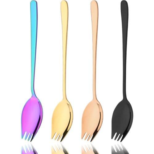 1Pc 304 Stainless Steel Salad Spoon Colorful Cutlery Set Serving Spoon Dinnerware Flatware Home Kitchen Accessories Dropshipping