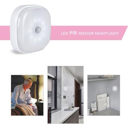 1PC LED PIR Sensor Night Light Human Body Induction Light Cupboard Wardrobe Closet Kitchen Bedroom Bathroom Stairs Night Lamp