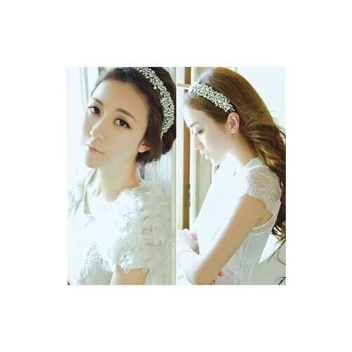 2021 new Wholesale fashion handmade bridal party shining gems elastic hairbands headband hairband hair accessories