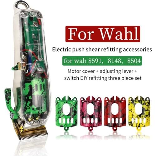 3PCS/Set DIY Modified Shell For Wahl Electric Hair Clipper Accessories Barber Hair Trimmer Case Motor Cover Switch 4Colors G0623