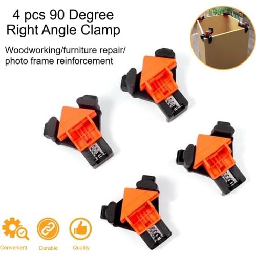 4 PCS 90 Degree Right Angle Clamp Fixing Clips Picture Frame Corner Positioning Woodworking Hand Tool Clamps Pipe Clamp Fixture