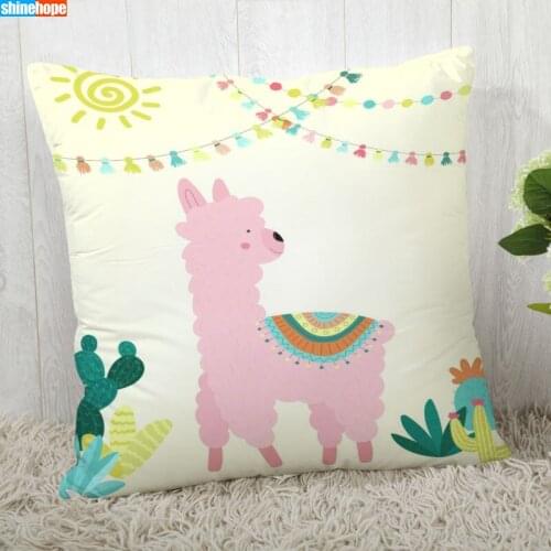 40X40cm45X45cm Cartoon Alpaca Pillow Cover Customize Pillowcase Modern Home Decorative Pillow Case For Living Room 2020.08.17
