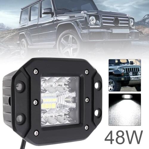 5 Inch 48W Ultra Bright LED Pod Light Off Road Driving Lights LED Light Bar Fog Light Square LED Work Light for Jeep ATV Truck