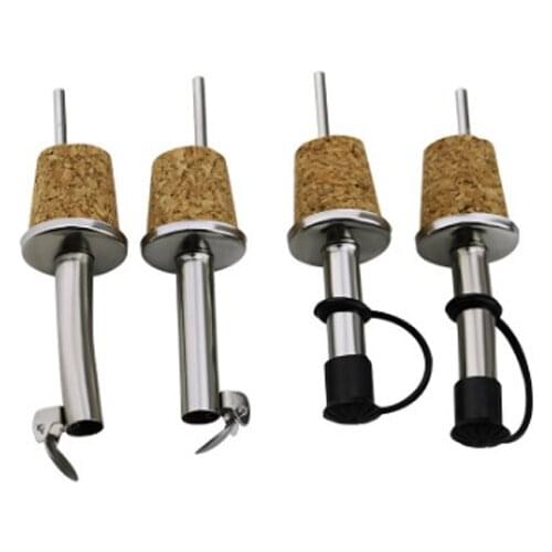 5pcs Wooden Cork Red Wine Pourer Oil Champagne Beer Bottle Stopper Wine-tasting Tools Bar Accessories