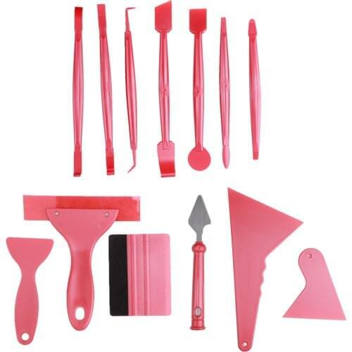 7/13pcs Car Vinyl Film Wrapping Tools Car Sticker Film Scraper Kit Auto Felt Squeegee Scraper Set Knife Decal Plaste Accessories