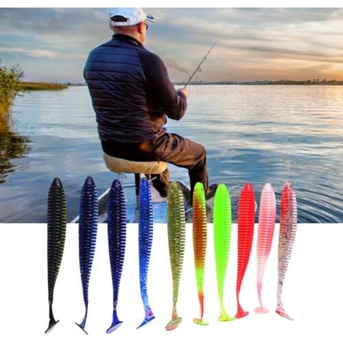 70% Hot Sale 10Pc Soft Faux Worm Baits Fishing Tackle Silicone Rubber Fish Lure Wobbler Artificial Hard Bait Fishing Tackle Tool