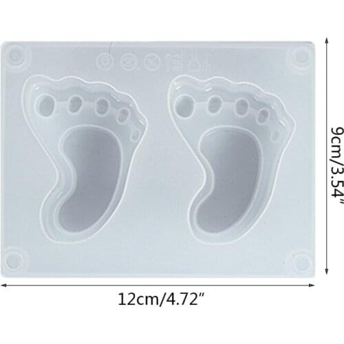 Shiny Baby Foot Keychain Crystal Epoxy Resin Mold Hanging Pendant Silicone Mould DIY Crafts Jewelry Casting Tools N0HE