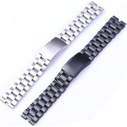 Black Silver Watchbands 22mm High Quality Stainless Steel Watch Band Bracelet For Motorola Moto 360 2nd 46mm