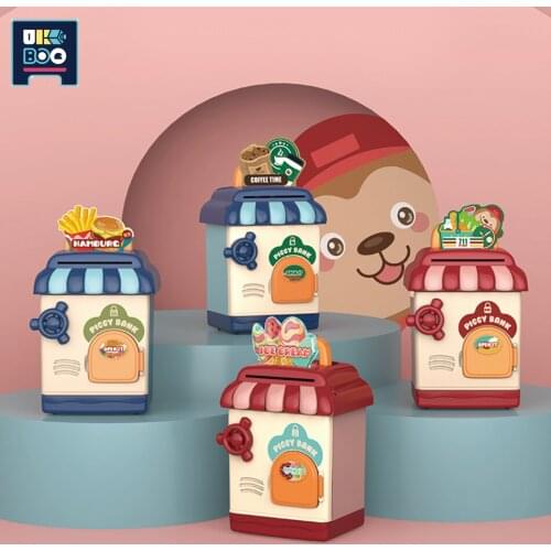 Children Cute Mini Piggy Bank Safe Box Money Boxes For Children Ice Cream Shop Money Boxes Cash Coins Coffee Shop Saving Box