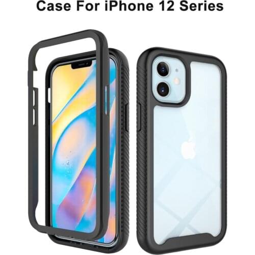 Hybrid Rugged Armor PC + TPU Silicone Shockproof Phone Case for iPhone 12 Mini 11 Pro XS Max XR X 8 7 6 6s Plus SE 2 Back Cover