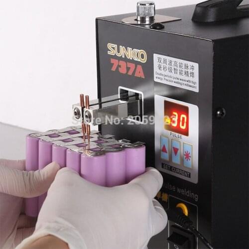 Intelligent Precision Pulse Welding Machine 110V/220V Battery Spot Welder Handheld Pedal Lithium Battery Welding S737A