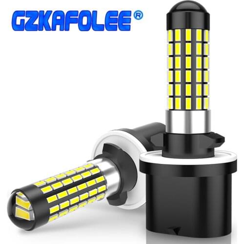 2PCS High Power Lamp 6000K White H27W/1 880 890 899 892 893 884 885 LED Replacement Bulb For Car Fog Light daytime running light