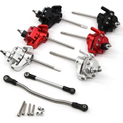 Metal diamond door bridge front steering cup kit a pair of tie rods for SCX10 II 90046 90047 Red&Black