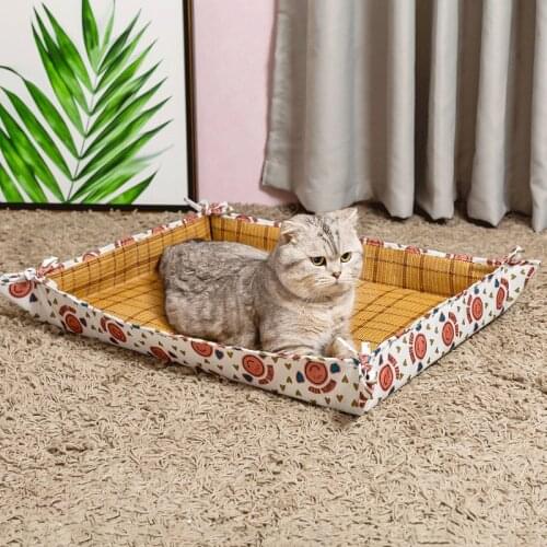 Multi function summer mat dog house printing waterproof pet ice mat dog house four seasons cat house folding Dog Bed