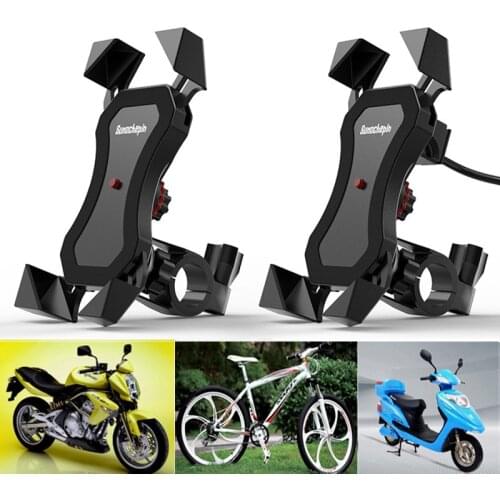 Motorcycle Mobile Phone Holder Moto Bike handlebar Rearview Mirror Smartphone Mount Clip Bracket for GPS Navigation CellPhone