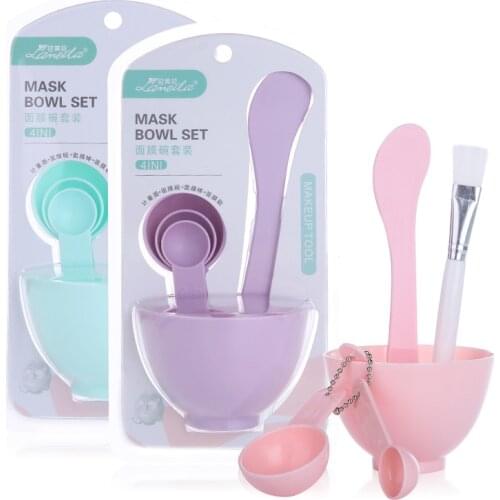 6pcs DIY Mask Bowl Mixing Brush Makeup Tool Set 4 In1 Beauty Skin Care with Brush Mixed Stir Spatula Stick Measuring Spoon Kit