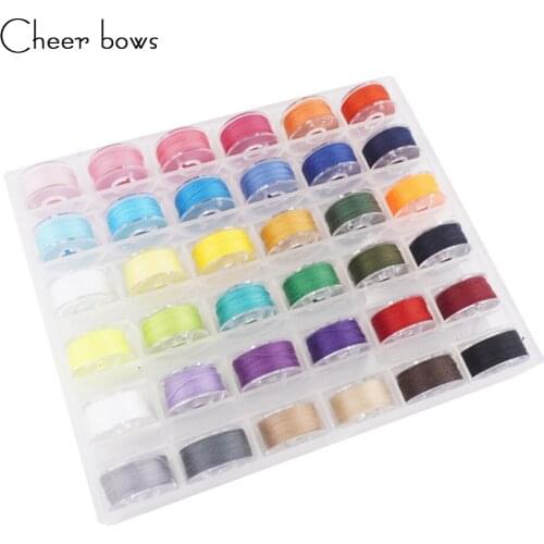 CheerBows 36Pcs Bobbin and 40Meters Sewing Thread With Bobbin Holder Case Sewing Tools For Brother Babylock Sewing Machine