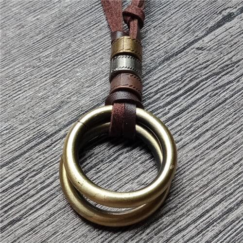 2018 new vintage Long pendant necklace hoop wood geometric pendant handmade sweater accessories women necklace jewelry