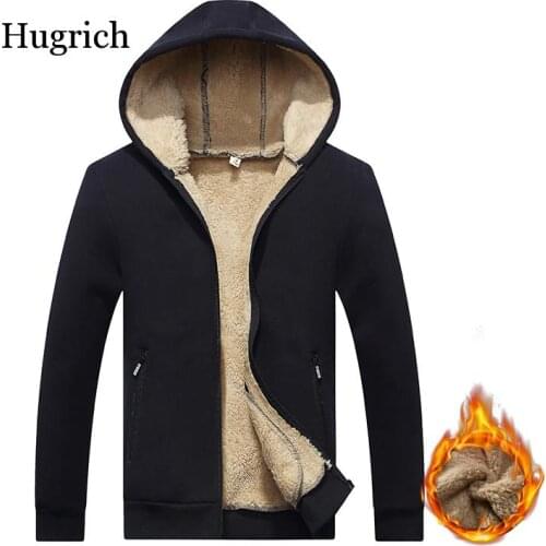 New Arrival Winter Thickening Hoodies Men Casual Jacket Fur Lining Solid Warm Cloth Zipper Coats Sweatshirts Cashmere Parkas
