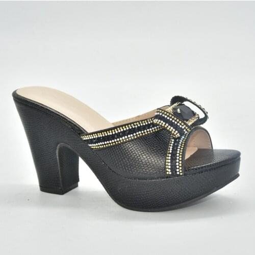 New Nigerian Women Wedding Shoes Decorated with Rhinestone Luxery Shoes Women Plus Size Women Shoes 42 High Heels Sexy Ladies